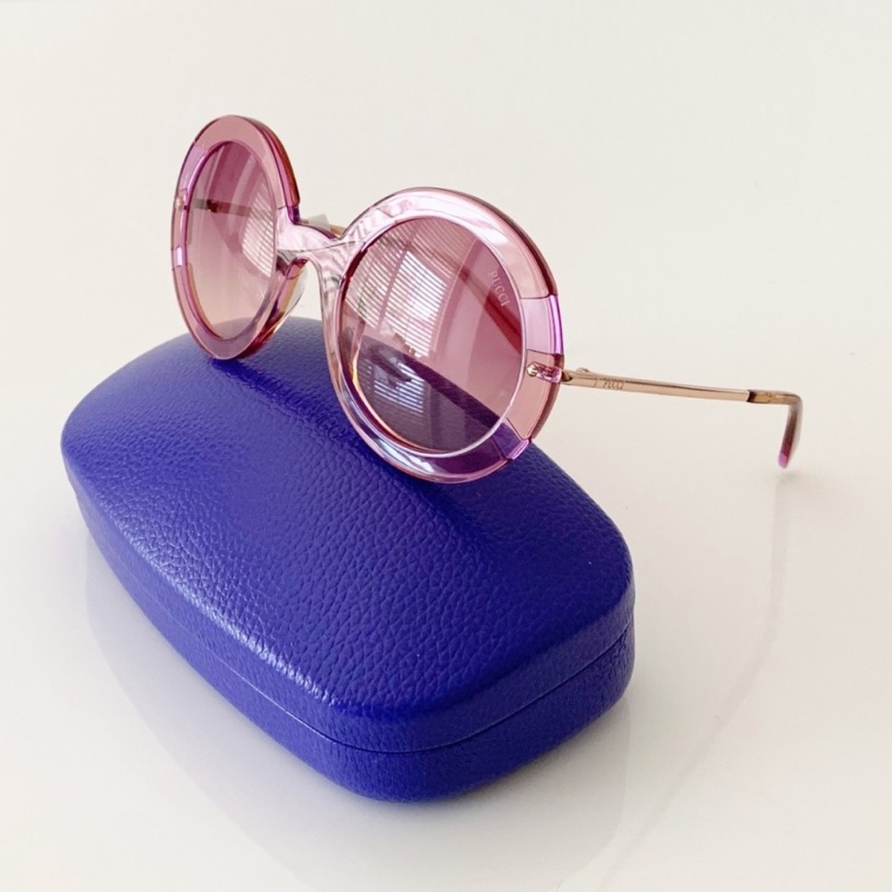 SOLD E Emilio Pucci Round Pink Sunglasses, New - Picture 6 of 13
